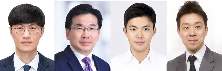 (왼쪽부터) 최석진 교수, 성정준 교수, 이종혁 교수, 윤순호 교수