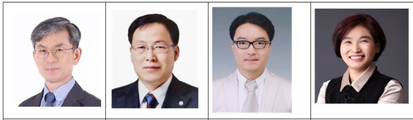 (왼쪽부터) 윤진호 교수 조종현 교수 조지훈 교수 유은희 대표